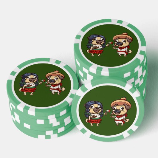 Cinco De Mayo Mops Poker Chips (Stapel)