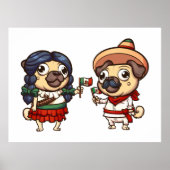 Cinco De Mayo Mops Poster (Vorne)