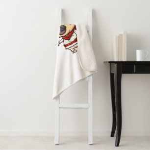 Cinco De Mayo Mops Sherpa Blanket Sherpadecke