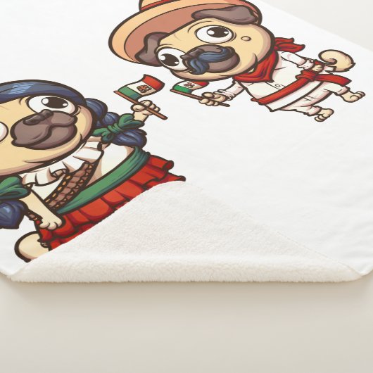 Cinco De Mayo Mops Sherpa Blanket Sherpadecke (3/4)