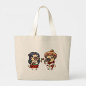 Cinco De Mayo Mops Tote Bag Jumbo Stoffbeutel (Rückseite)