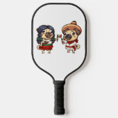 Cinco De Mayo Möpsen Pickleball Racket Schläger (Vorderseite)