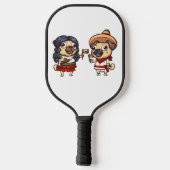 Cinco De Mayo Möpsen Pickleball Racket Schläger (Rückseite)