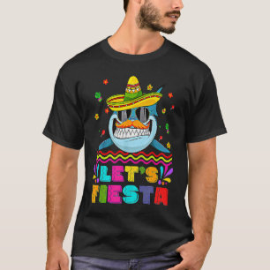 Cinco de Mayo Mustache Shark in Sombrero Fie T-Shirt