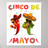 Cinco De Mayo Mustache Sonnenbrillen Cactus Mexica Poster (Vorne)
