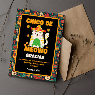 Cinco De Mayo - Niedlich Cat Gracias Vielen Dank Dankeskarte