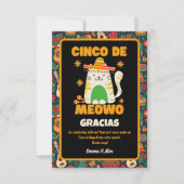 Cinco De Mayo - Niedlich Cat Gracias Vielen Dank Dankeskarte (Vorderseite)