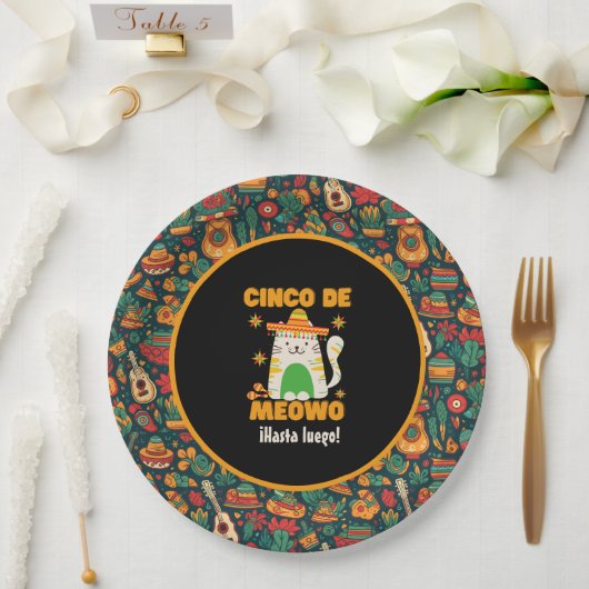 Cinco De Mayo - Niedliche Katze Pappteller (Hochzeit)
