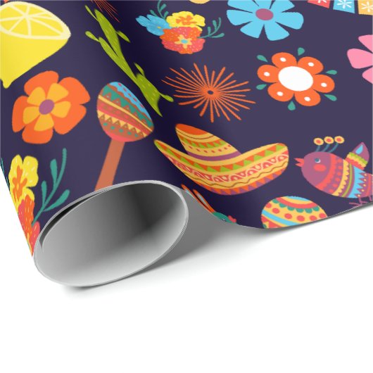 Cinco De Mayo niedliches Muster Geschenkpapier (Rolleneckpunkt)