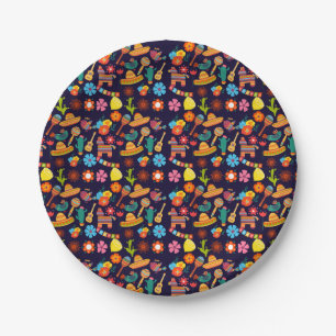 Cinco De Mayo niedliches Muster Pappteller