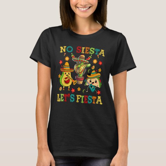 Cinco De Mayo No Siesta Lets Fiesta Cactus Funny K T-Shirt (Vorderseite)