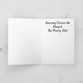 Cinco de Mayo "No Siesta Zulässige" Grußkarte Karte (Innenseite)