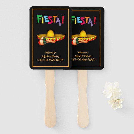 Cinco de Mayo oder mexikanische Fiesta Fächer (Vorne und Hinten)