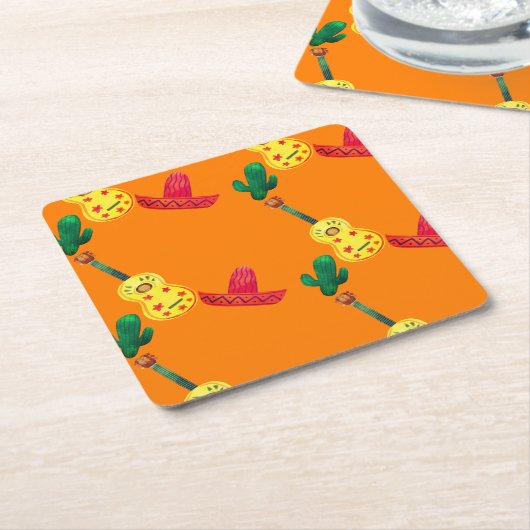 Cinco De Mayo Orange Rechteckiger Pappuntersetzer (angewinkelt)