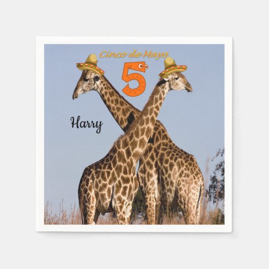 Cinco de Mayo Paper Napkins Giraffe Serviette (Vorderseite)