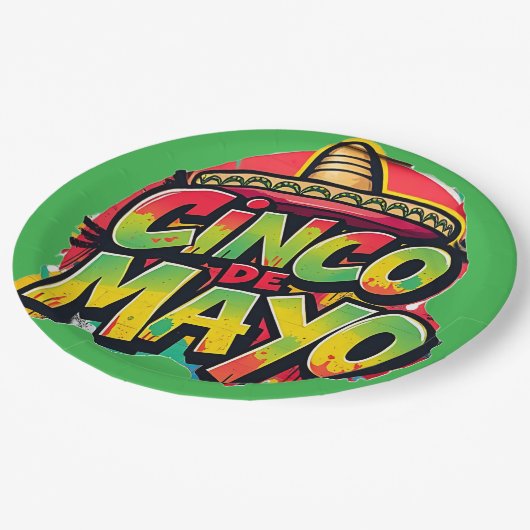 Cinco De Mayo Pappteller (Schrägansicht)