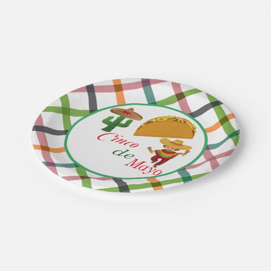 Cinco de Mayo Pappteller (Schrägansicht)