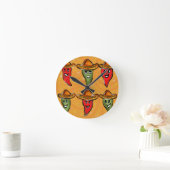 Cinco de Mayo Paprika Runde Wanduhr (Zuhause)