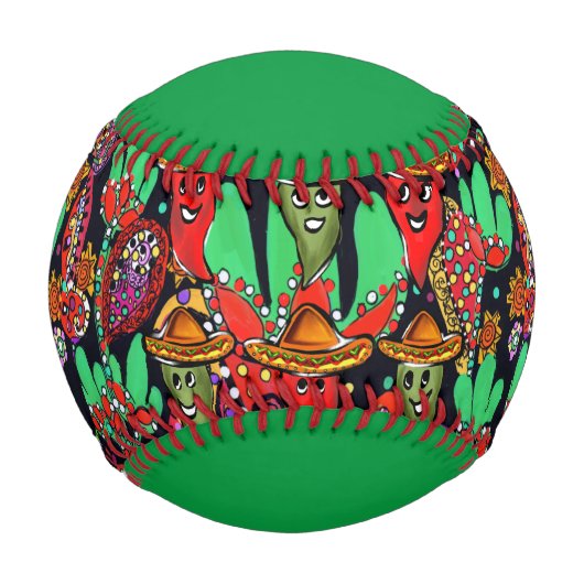 Cinco de Mayo Paprikaschoten Baseball (Vorderseite)