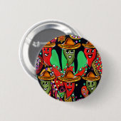 Cinco de Mayo Paprikaschoten Button (Vorne & Hinten)