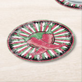 Cinco de Mayo Paprikaschoten des Chilis Runder Pappuntersetzer (Angewinkelt)