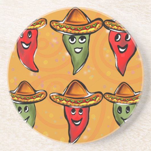 Cinco de Mayo Paprikaschoten Getränkeuntersetzer (Vorne)