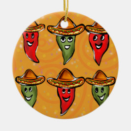 Cinco de Mayo Paprikaschoten Keramik Ornament