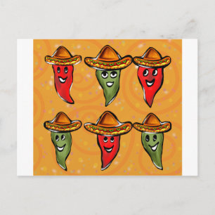 Cinco de Mayo Paprikaschoten Postkarte