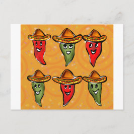 Cinco de Mayo Paprikaschoten Postkarte