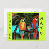 CINCO DE MAYO PARROTS POSTKARTE (Vorne/Hinten)