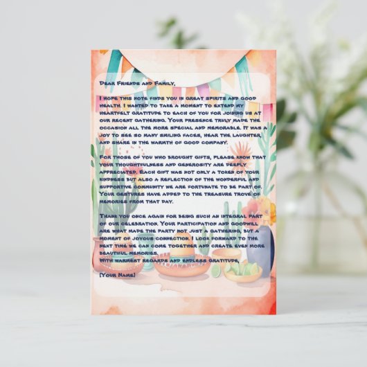 Cinco De Mayo Party Dankeskarte (Stehend Vorderseite)