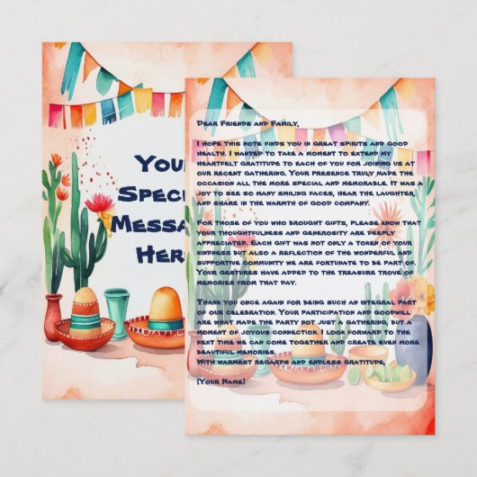 Cinco De Mayo Party Dankeskarte (Vorne/Hinten)