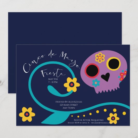 Cinco de Mayo Party Einladung (Vorne/Hinten)