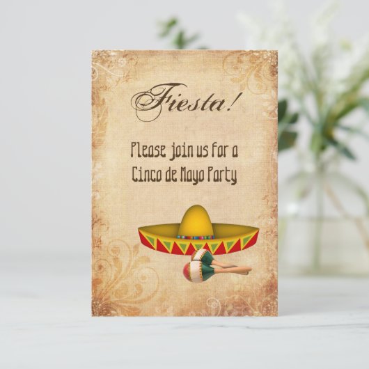 Cinco de Mayo Party Einladung (Stehend Vorderseite)