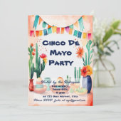 Cinco De Mayo Party Einladung (Stehend Vorderseite)