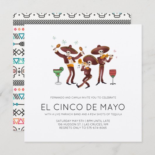 Cinco de Mayo Party Einladung (Vorne/Hinten)