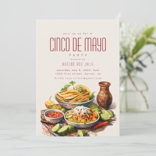 Cinco De Mayo Party Einladung (Stehend Vorderseite)