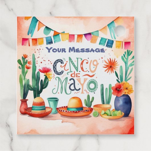 Cinco De Mayo Party Geschenkanhänger (Rückseite)