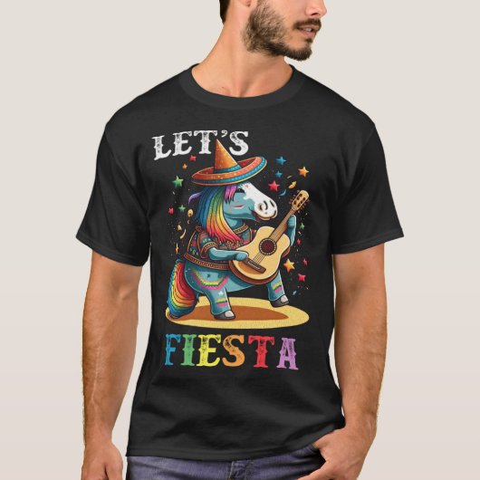 Cinco De Mayo Party Let s Fiesta Mexican Unicorn T-Shirt (Vorderseite)