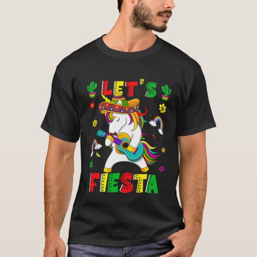 Cinco De Mayo Party Lets Fiesta Dancing Mexican Un T-Shirt (Vorderseite)