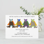 Cinco De Mayo Party Mexiko Luchador Bears Einladung (Stehend Vorderseite)