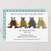 Cinco De Mayo Party Mexiko Luchador Bears Einladung (Vorne/Hinten)