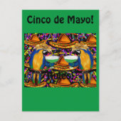 Cinco De Mayo Party Parrot Einladungspostkarte (Vorderseite)