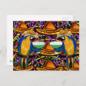 Cinco De Mayo Party Parrot Einladungspostkarte (Vorne/Hinten)
