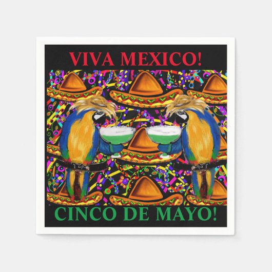 Cinco De Mayo Party Parrots! Serviette (Vorderseite)