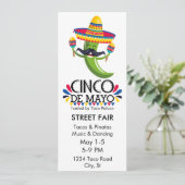 Cinco de Mayo Party Pepper Sombrero Einladung (Stehend Vorderseite)
