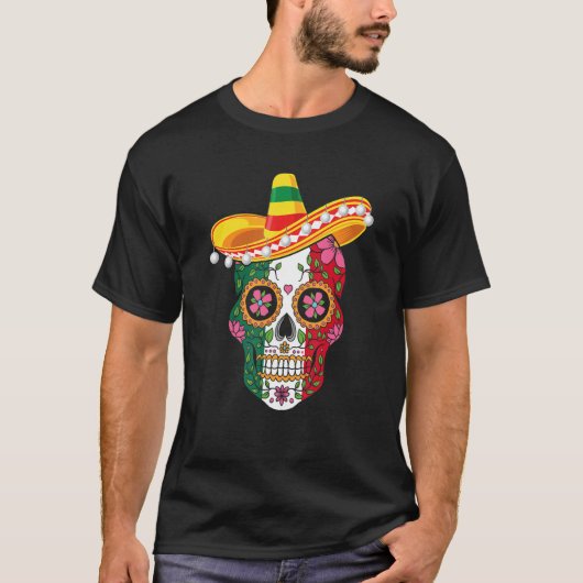 Cinco De Mayo Party Sugar Skull Men Women Mexican T-Shirt (Vorderseite)