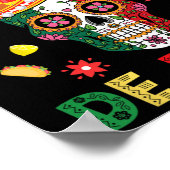 Cinco De Mayo Party Sugar Skull Mexican Fiesta Men Poster (Ecke)