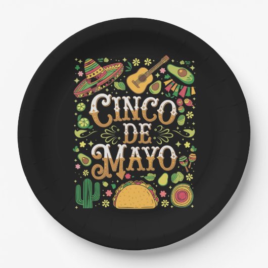 Cinco De Mayo-Party Süße Party-Elemente Pappteller (Vorderseite)