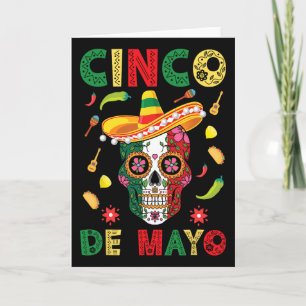 Cinco De Mayo Party Zucker-Schädel Mexikanische Fi Karte